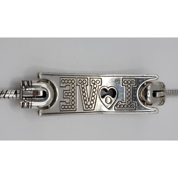 BRIGHTON Breast Cancer Awareness Love ID Bracelet Sterling Silver--9 in-VINTAGE! - Picture 7 of 9